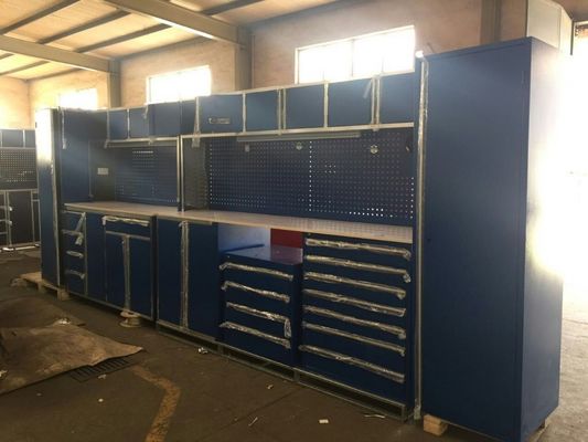 Εργασιακό σταθμό γκαράζ Κεφαλάκι αποθήκευσης μεταλλικών υλών με συρτάρια και ανταλλακτικά εργαλείων αποθήκευσης