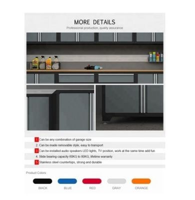 1.0mm 1.2mm 1.5mm Γκαράζ μεταλλικά εργαλεία ντουλάπι με συρτάρια και κλειδαριές ανθεκτική κατασκευή