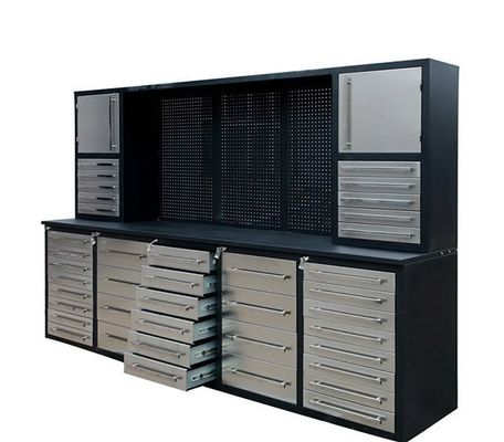 9ft 40 συρτάρι Workbench Heavy Duty μεταλλικό εργαλείο ντουλάπι για Επισκευή αυτοκινήτων γκαράζ εργαστήριο