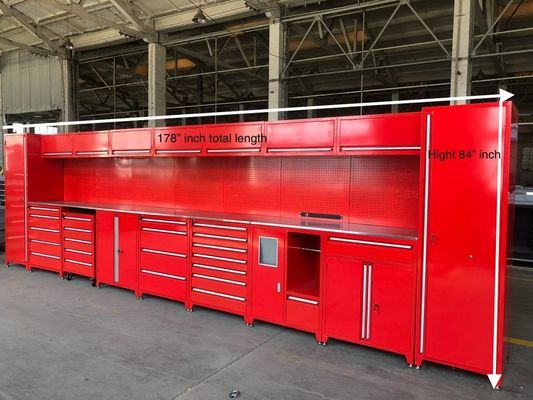 Υποστήριξη OEM βαρέα μεταλλικά κόκκινο ντουλάπι γκαράζ για αποθήκευση εργαλείων και εξοπλισμό εργαστηρίου