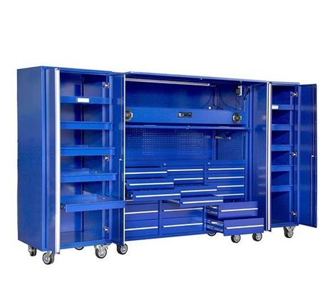 ODM Υποστηριζόμενο βαρύ φορτίο Powder Coat Steel Tool Cabinet Set για επαγγελματίες μηχανικούς